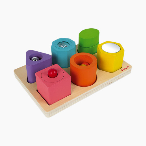 Janod I Wood Shapes & Sounds 6 Block Puzzle