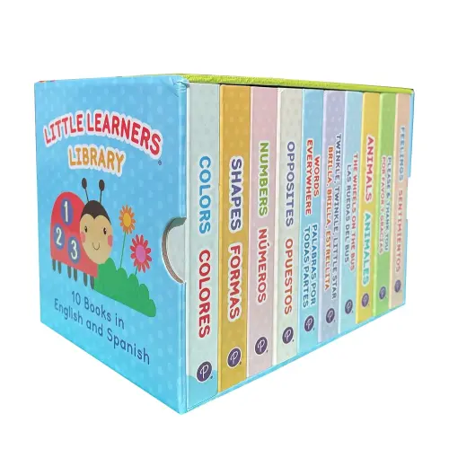 Bilingual 10 Board Books in Spanish and English: Little Library set includes Counting, Colors, Feelings, Animals, The Wheels on the Bus, ABCs, and More (English and Spanish Edition)
