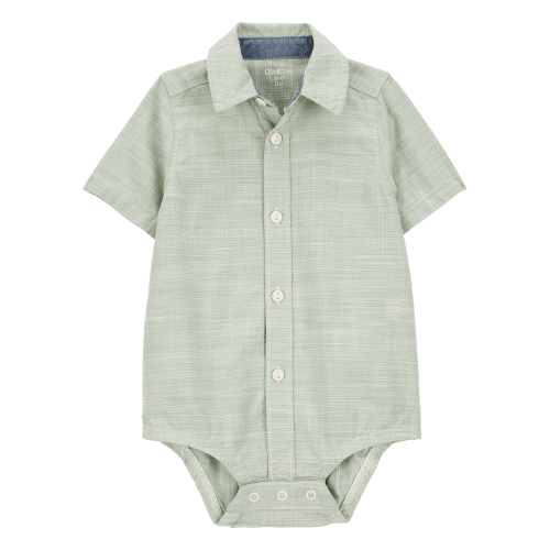 Baby Button-Front Bodysuit - Green - OshKosh | Carter's