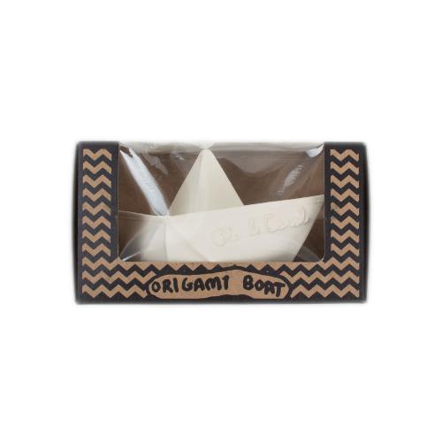 origami boat in white