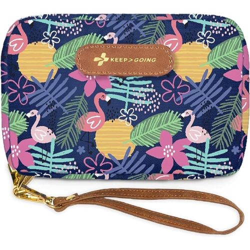 KEEP>GOING KeepGoing Travel First Aid Kit for Kids – 130 Pc. Small First Aid Kit for Car, Home, Purse, Diaper Bag & Backpack with Latex-Free Bandages - Mini First Aid Kit Travel Size TSA-Approved - Flamingo
