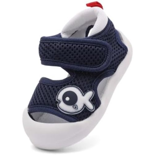 Baby Summer Sandals Breathable Mesh Rubber Sole Non-Slip Outdoor Shoes for Boys and Girls 9-30 Months