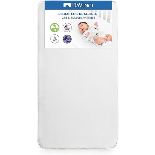 DaVinci Deluxe Coil Dual-sided Crib & Toddler Mattress, Extra firm, Waterproof, Greenguard Gold Certified