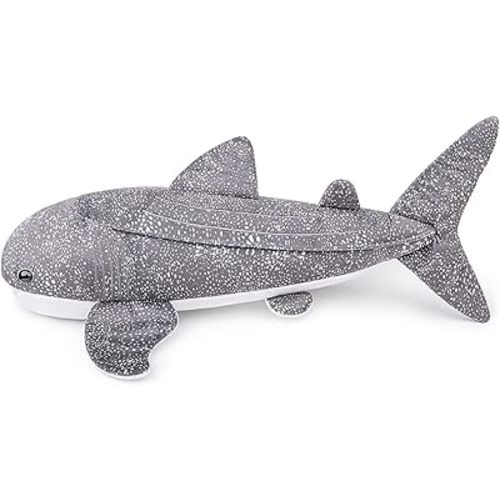 Simulation Bowhead Whale Plush Toy - Black Long Lifelike Whale Stuffed Toys, Super Soft Realistic Sea Simulation Balaena Mysticetus Dolls Plush Gift Collection for Kids