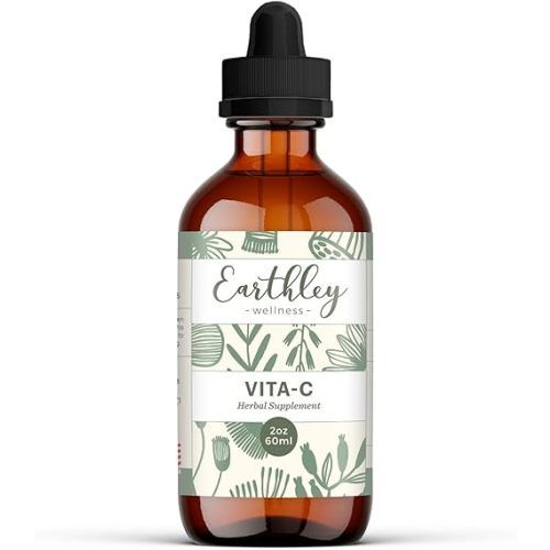 Earthley Wellness Vita-C, A Natural Source of Vitamin C, Whole Food Form of Vitamin C, Extracted from Amla Berries, Orange Peel, and Dandelion Leaf (2oz)