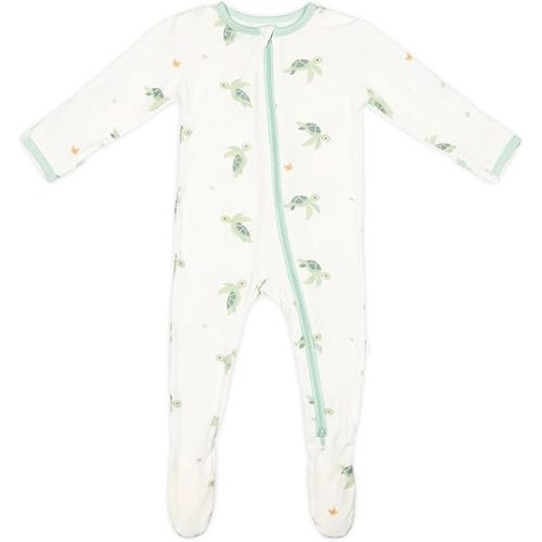 Soft Baby Bamboo Viscose Footie Pajamas, Zipper Closure, 0-24 Months