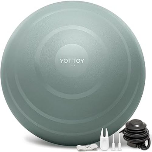 YOTTOY Anti-Burst Exercise Ball for Working Out, Yoga Ball for Pregnancy,Extra Thick Workout Ball for Physical Therapy,Stability Ball for Ball Chair Fitness with Pump