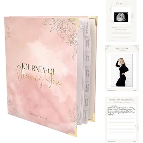Pregnancy Journal for Women - Gender Neutral Baby Book Keepsake with Organized Tabs, Notes Section, Photo Pocket, & Detailed Prompts, Pregnancy Scrapbook