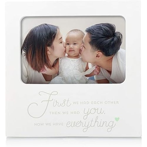 tiny ideas Family Keepsake Frame, First We Had Each Other, Then We Had You, Now We Have Everything' Sentiment Photo Frame, Baby Gift, White