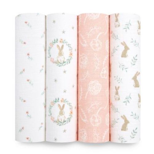 aden + anais essentials Muslin Swaddle Blankets - Woodland - 4pk