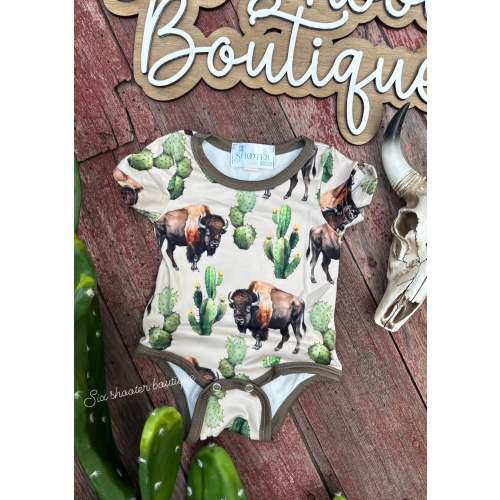 Let’s roam buffalo baby onesie (sale)