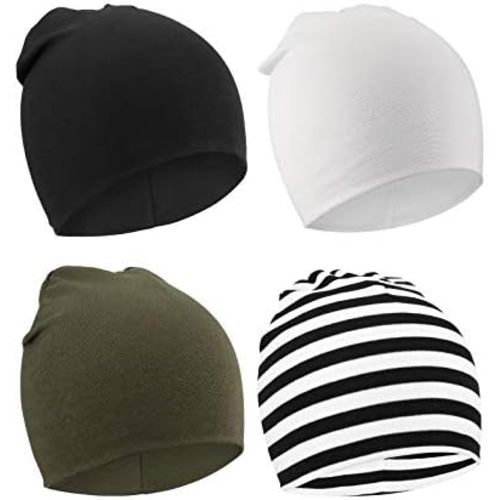 DRESHOW BQUBO 4 Pieces Baby Beanie Newborn Toddler Soft Cute Knit Hat Hospital Hats for Baby Boys Infant Cap Beanies