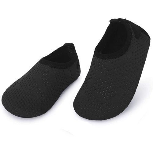 L-RUN Baby Water Shoes Barefoot Skin Aqua Sock Swim Shoes for Beach Swim Pool Infant Swim Shoes - 6-12 Months Infant - Dot_black