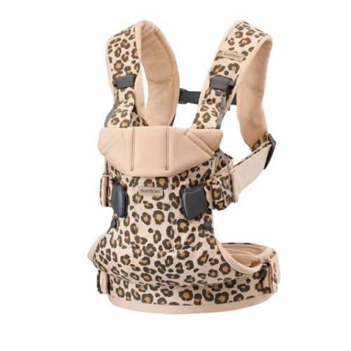 BabyBjörn Baby Carrier Mini, Cotton, Beige/Leopard | Newborn Carrier (7-25 lbs), Ergonomic, Easy-to-Use