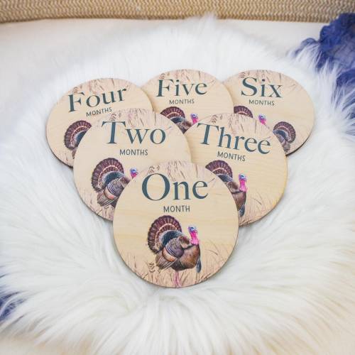 Turkey Hunting Milestone Cards, Baby Milestone Turkey Marker, Wood Milestone Card, Baby Milestones, Photo Prop, Turkey Hunter Nursery W60