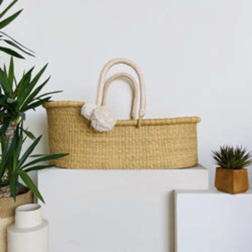 Cream Handle Perfectly Imperfect Moses Basket