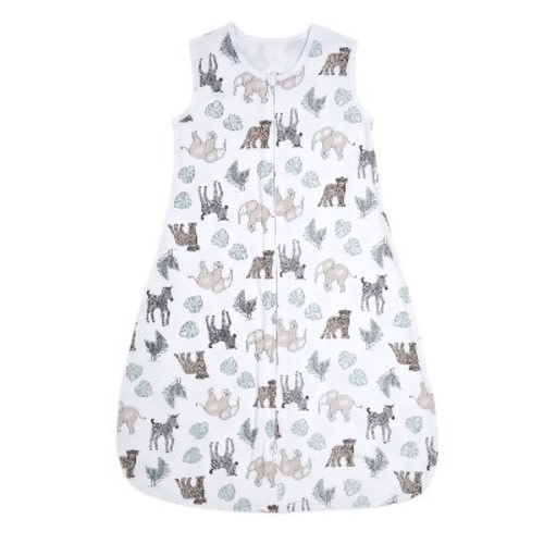 aden + anais essentials Cotton Easy Swaddle Wrap Sleeping Bag - Jungle Animals - 0-6M