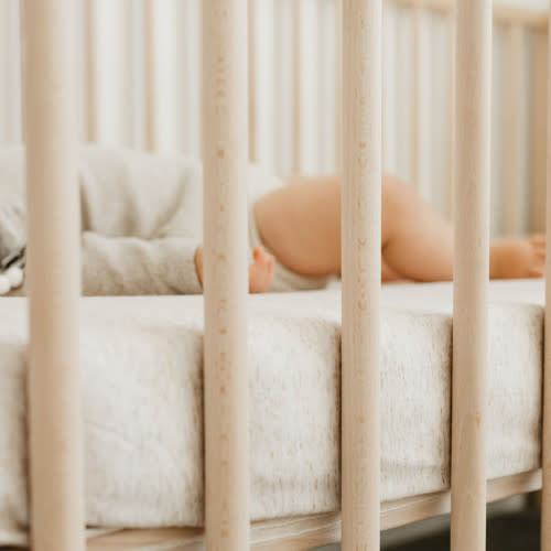 Copper Pearl Crib Sheet in Oat