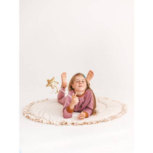 Round Baby Play Mat, Baby Floor Mat, Ruffle Decor Mat, Teepee Floor Cushion, Play Area Baby Mat, Round Activity Pad, Frilly Playmat,Minicamp