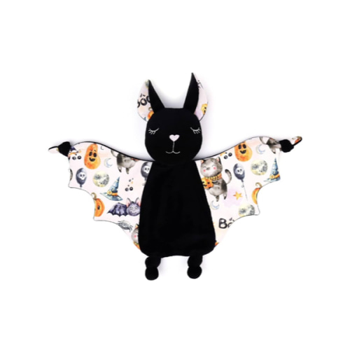 Halloween Baby Plush Bat Security Blanket Lovey Plush First Baby Halloween Baby Shower Gift Gothic (Halloween)