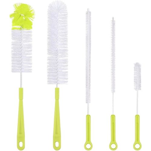 Bottle Cleaning Brush Set - Long Handle Bottle Cleaner for Washing Narrow Neck Beer Bottles, Sports Water Bottles with Straw Brush, Kettle Spout/Lid Cleaner Brushes