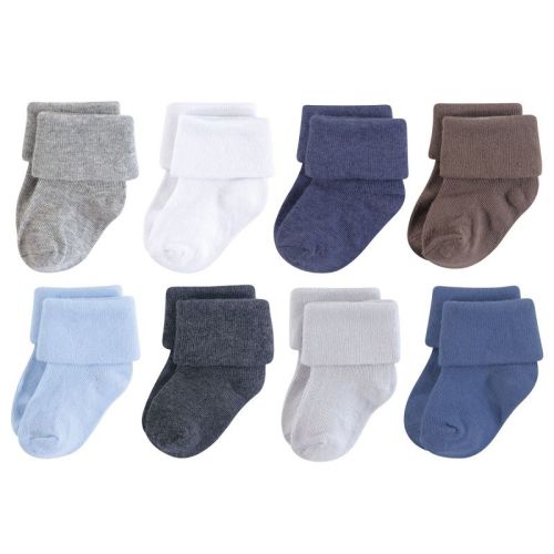 Luvable Friends Baby Boy Fun Essential Socks, Charcoal Blue, 0-6 Months