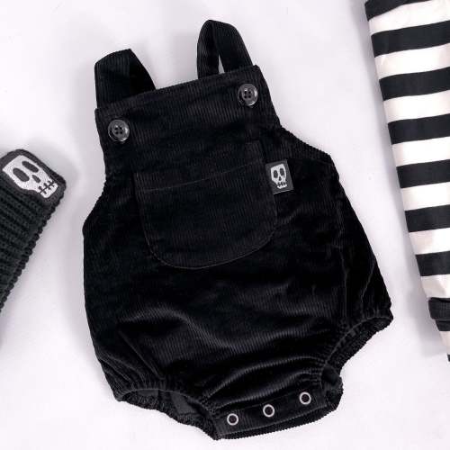 NOT SO BASIC BLACK CORD BABY ROMPER