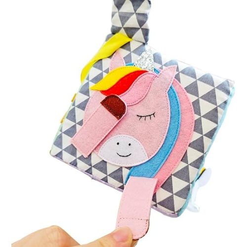 1PC Felt Quiet Book Montessori Toy Book, Creative 6-Sided Basic Skill Educational Toy Toddler Activity Book, Busy Book(Square)