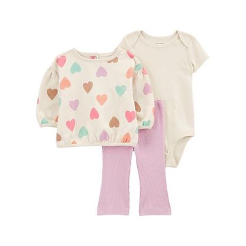 Baby Girl Carter's 3-Piece Hearts Top, Pants & Bodysuit Set
