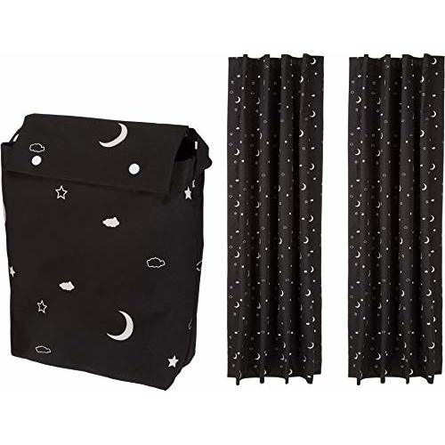 Amazon Basics Portable Window Blackout Curtain Shade with Suction Cups for Travel, 2-Pack, 50" x 78", Moon and Stars