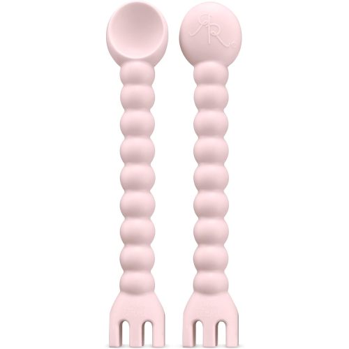 Ryan & Rose Cutie Tensils Baby Spoon and Fork [2 Pack] (Pink)
