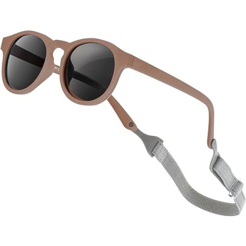 Baby Sunglasses with Strap Polarized Flexible UV400 for Infant Toddler Boys Girls Age 0-24 Months