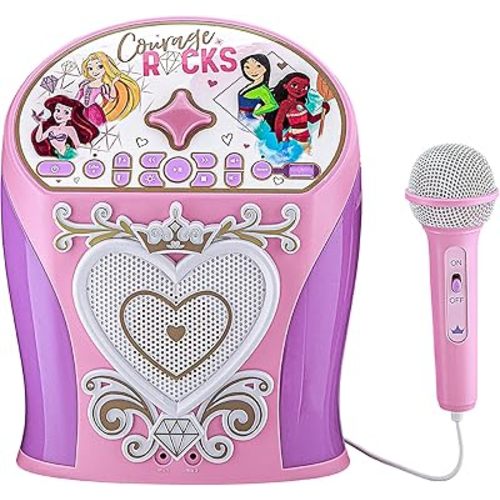 eKids Disney Princess Karaoke Machine, Easily Access Disney Playlists with New EZ Link Feature