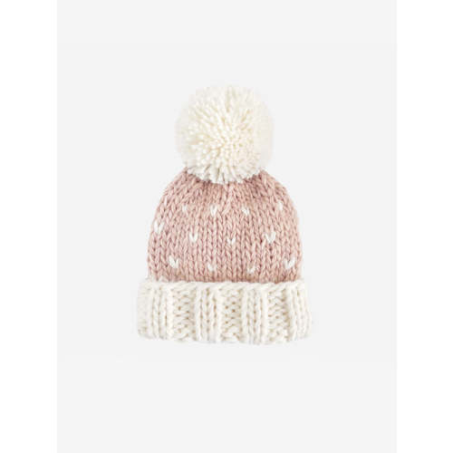 Hearts Pom Knit Hat