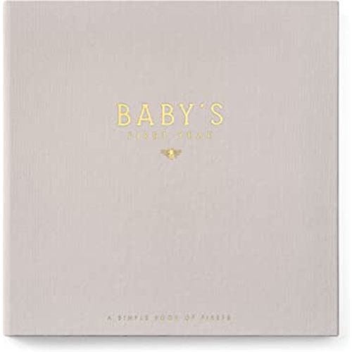 Lucy Darling Baby Memory Book, Luxury Baby First Year Book & Photo Album for Baby Boy/Girl, Keepsake Baby Books & Journals, Gender Neutral Memories & Milestone Book, Pregnancy Gift - Honey Bee