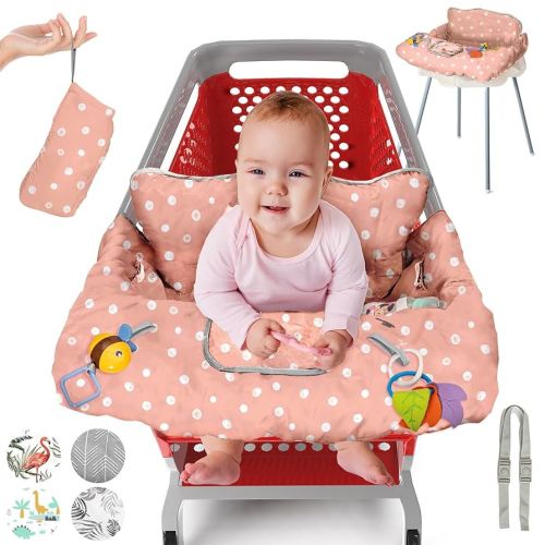 Shopping Cart Cover for Baby PILLANI, Baby Registry Items, High Chair Cover for Restaurant Seat, Grocery Cart Cover for Baby Girl and Boy, Buggy Covers for Babies, Toddler Cart Cover