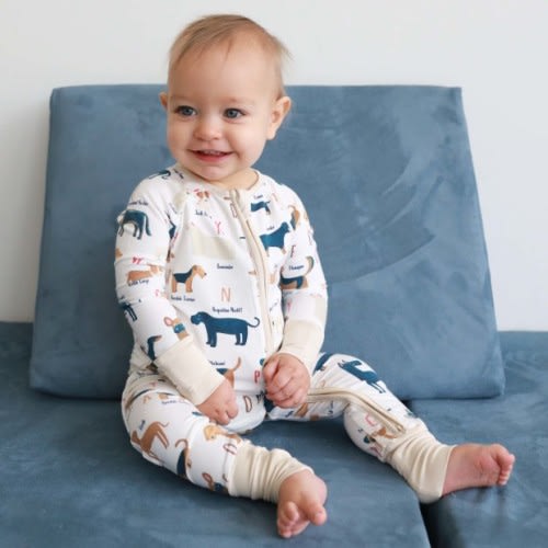 Caden Lane ABC Paw-ty Convertible Zip Romper