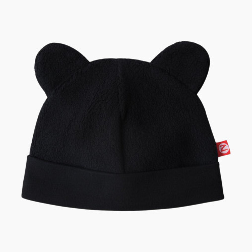 Zutano Cozie Fleece Hat - Black, 0-3M
