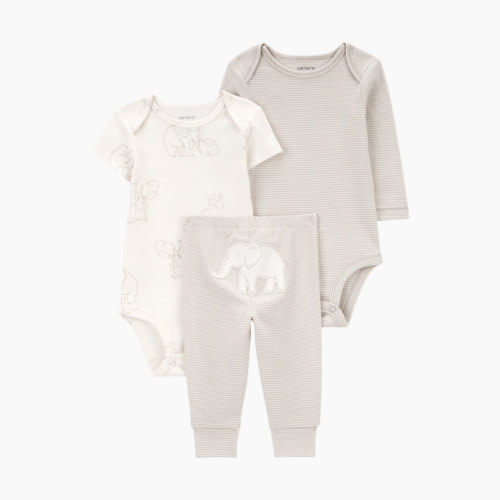Carter's Baby 3-Piece Little Character Set - Grey/Ivory, 3 M