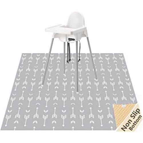 51" Splat Mat for Under High Chair/Arts/Crafts, WOMUMON Baby Washable Spill Mat Waterproof Anti-Slip Floor Splash Mat, Portable Play Mat and Table Cloth (Arrow, 51")
