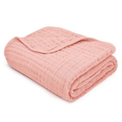 Baby Muslin Blanket, Large 40" X 40" By Comfy Cubs (Lace pink, Baby - Muslin)