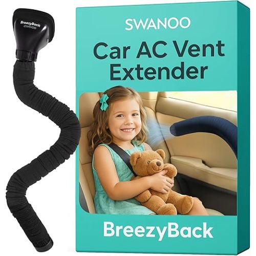 Swanoo Car AC Vent Extender | Air Vent Hose for Backseat | Directs Cool or Hot Air to Kids & Pets | Universal Fit | Extends Up to 10 FT | AC Tube for Baby Car | Back Seat Air Conditioning | BreezyBack