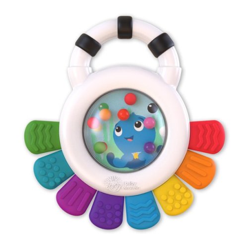 Baby Einstein Outstanding Opus the Octopus Sensory Rattle & Teether Multi-Use Toy, BPA Free and Chillable, 3 Months and up, 1pk