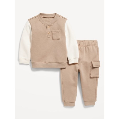 Henley Sweatshirt and Cargo Sweatpants Set for Baby