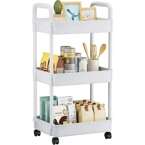 3 Drawers Cart Rolling Plastic Storage Cart and Organizer Metal Frame Plastic Drawers Plastic Trolley Organizer