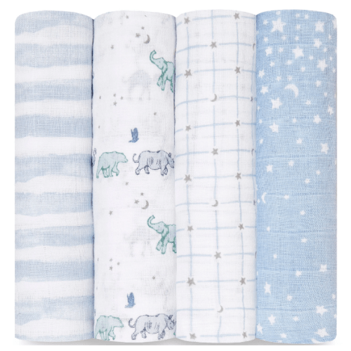 Rising Star Cotton Muslin Swaddles 4pk | aden + anais