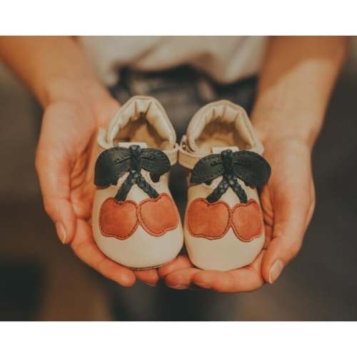 Nanoe Cherry Classic Leather T-Bar Shoes, Scarlet - Donsje Amsterdam | Maisonette