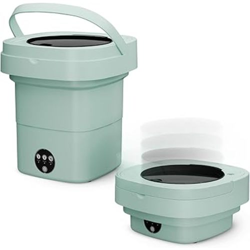 iJoy Portable Washing Machine (11L) with 3 Time Modes Mini Washer Deep Cleaning Automatic, Small Washing Machine for Underwear and Small Clothes during Travel - Large Capacity (Green)