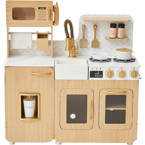 Teamson Kids Little Chef Atlanta Modular Play Kitchen + Accessories, White/gold  : Target