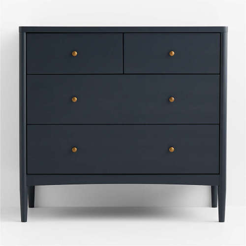 Hampshire 36" Navy Blue Wood Narrow 4-Drawer Kids Dresser